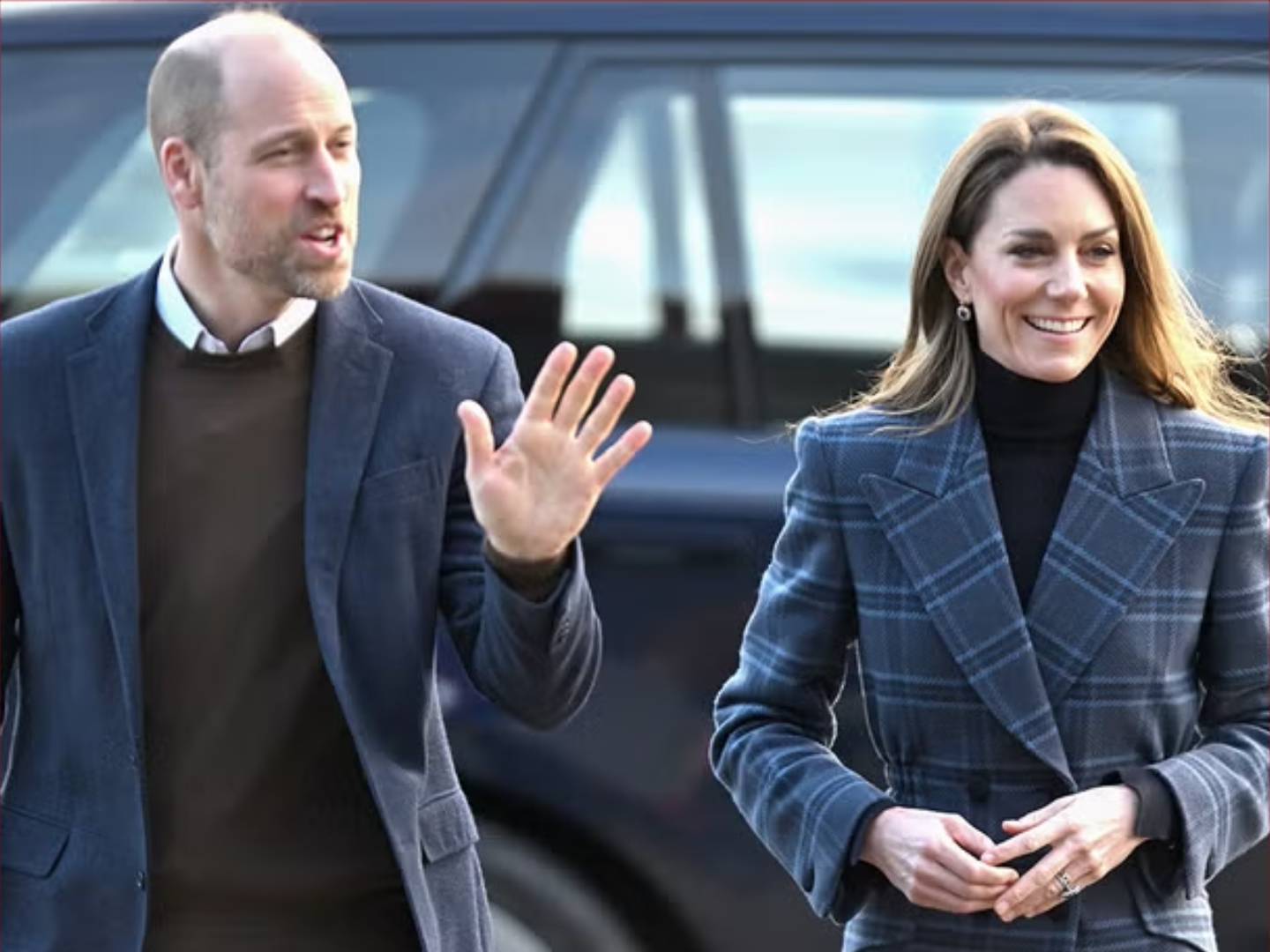 格子大衣优雅大气不愧是英国最美王妃开元棋牌试玩凯特冬季穿搭满分蓝色(图10)